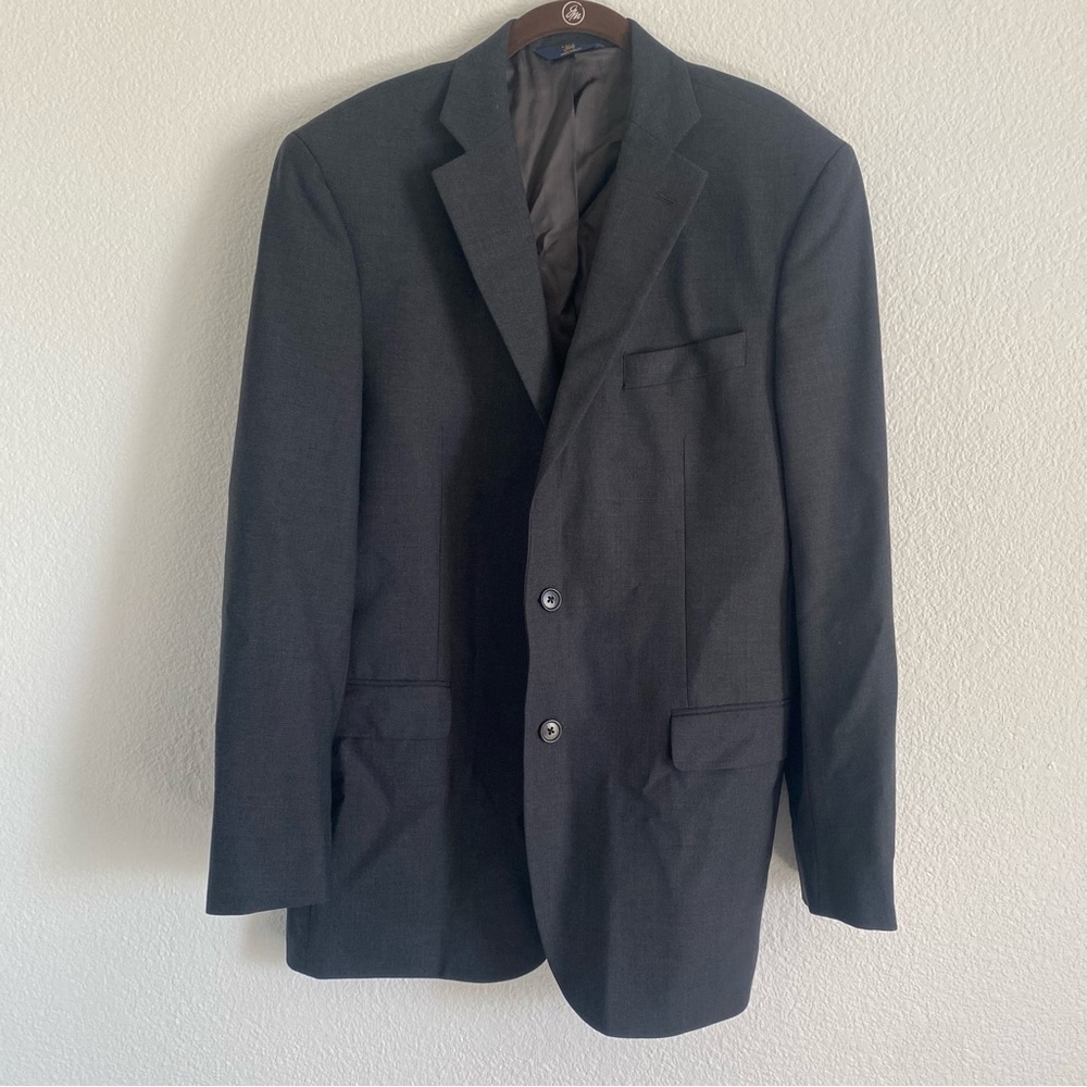 Brooks Brothers 346 Stretch Men's Gray Two Button Blazer Sport Coat Size 42L